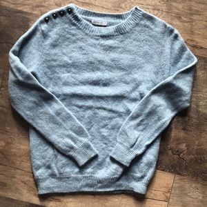 Super soft 100% wool button shoulder sweater